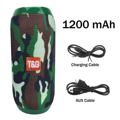 Difuzor portabil fără fir TG117 Bară de sunet stereo Suport în aer liber Card TF Radio FM Difuzoare compatibile cu Bluetooth pentru telefoane tablete