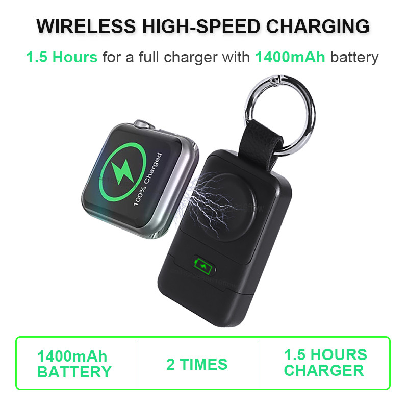 Încărcător fără fir portabil pentru Apple Watch 1400mAh Power Bank pentru iWatch 7 SE 6 5 4 3 2 1 Încărcător rapid USB magnetic Stand de andocare