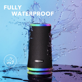 Bluetooth високоговорител Soundcore Flare 2, с водоустойчива защита IPX7 и 360° звук за парти в задния двор и плажно парти, 20 W кабел