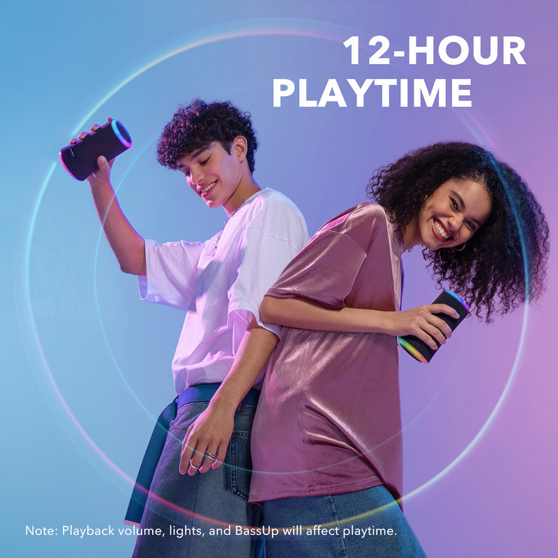 Bluetooth reproduktor Soundcore Flare 2 s vodotesnou ochranou IPX7 a 360° zvukom na záhradu a plážové párty, 20W kábel