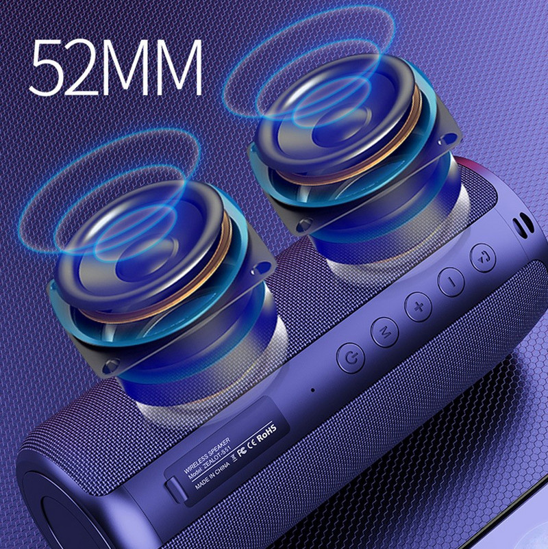 ZEALOT bežični Bluetooth zvučnik TWS stereo surround prijenosni stup vodootporni vanjski subwoofer zvučna kutija s metalnom dijafragmom