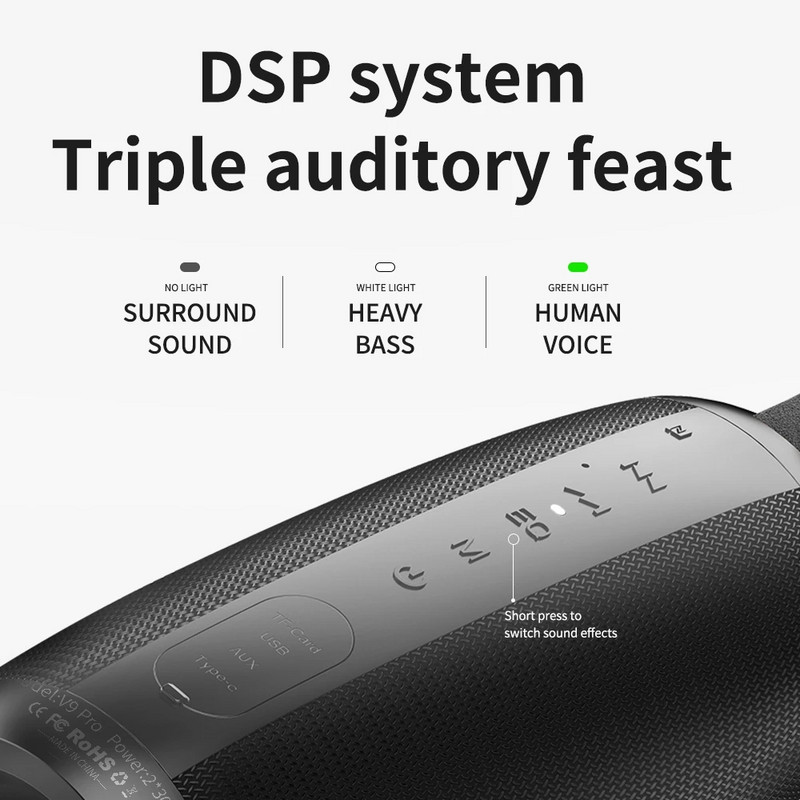 50 W suure võimsusega Bluetooth-kõlar veekindel kaasaskantav helikasti kolonn PC arvuti kõlaritele Subwoofer Boom Box muusikakeskus TF