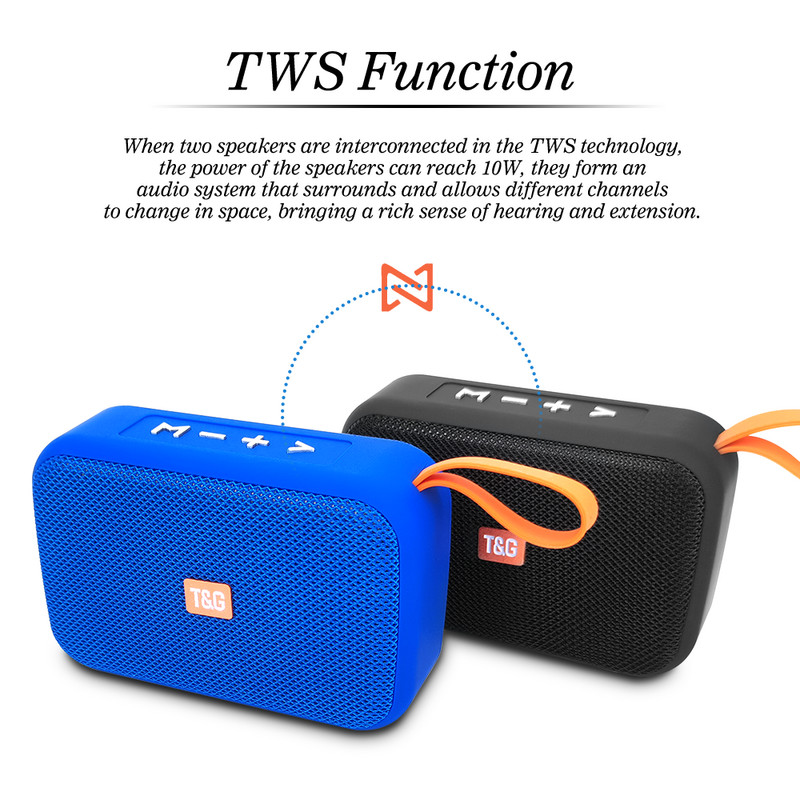 Ηχεία TG506 Φορητό μίνι ηχείο Ασύρματο ηχείο HIFI Soundbar Υποστήριξη υπαίθριων ηχείων Κάρτα TF FM Aux vs TG182