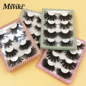 4 perechi de gene de nurcă 6D pufoase, volum dramatic, 25 mm, cutie de ambalare, gene false, fără cruzime, lucrate manual