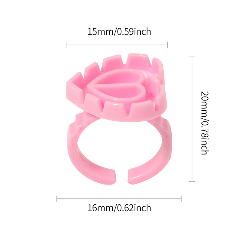 Veyes Inc 208 buc. Seria roz Kit de accesorii Pensete pentru gene pentru extensii de gene Perii cu sclipici Lipici inel Cupe Perie pentru buze