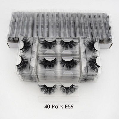 Visofree 40 perechi/pachet Gene de 25 mm Gene de nurcă 3D Machiaj Gene de nurcă de 25 mm Comerț cu ridicata Gene false Gene dramatice reutilizabile