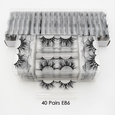 Visofree 40 perechi/pachet Gene de 25 mm Gene de nurcă 3D Machiaj Gene de nurcă de 25 mm Comerț cu ridicata Gene false Gene dramatice reutilizabile