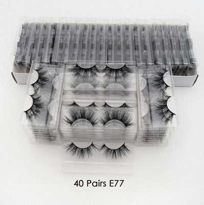 Visofree 40 perechi/pachet Gene de 25 mm Gene de nurcă 3D Machiaj Gene de nurcă de 25 mm Comerț cu ridicata Gene false Gene dramatice reutilizabile