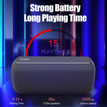 XDOBO X8 Преносим субуфер Bluetooth 5.0 60W Deep Bass Soundbar с IPX5 водоустойчив високоговорител 360° съраунд звук Гласов асистент