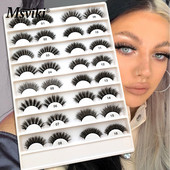 16 pár 13-20 mm-es természetes mink szempilla szett 3D műszempilla doboz csomag Wispy bolyhos 5D műszempilla hosszabbító kellékek smink