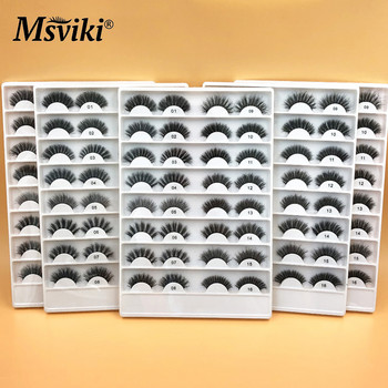 16 Pairs 13MM-20MM Natural Mink Lashes Set 3D Fase Elashes Box Πακέτο Wispy Fluffy 5D Fake Extension Eyelash Supplies Makeup