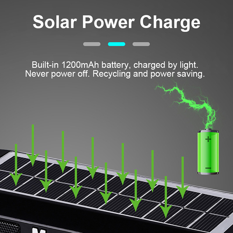 Φορητά ηχεία ηλιακής φόρτισης Στήλη αδιάβροχη ασύρματη στερεοφωνική μουσική TG182 Ηχείο Power Bank Boombox AUX FM Ραδιόφωνο Μεγάλα μπάσα