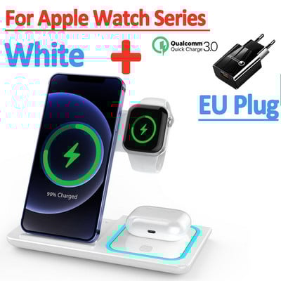 Stalak za brzi bežični punjač od 100 W za iPhone 14 13 12 11 Apple Watch 3 u 1 sklopiva stanica za punjenje za Airpods Pro iWatch 8 7