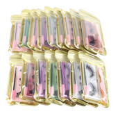 3 pāri 3D Mink Lashes Natural mākslīgās skropstas Dabiski blīvas skropstas Pašpietiekams skropstu pincetes birstīšu skropstu komplekts