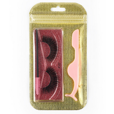 3 pāri 3D Mink Lashes Natural mākslīgās skropstas Dabiski blīvas skropstas Pašpietiekams skropstu pincetes birstīšu skropstu komplekts