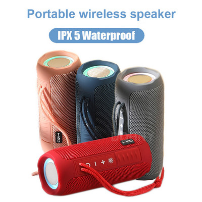 LED hordozható hangszórók vezeték nélküli basszus mélynyomó vízálló kültéri oszlopos boombox FM rádió AUX USB sztereó hangszóró zenei központ