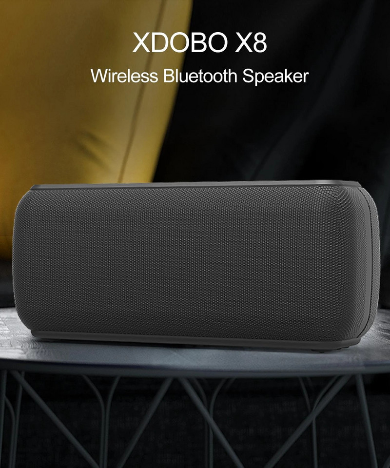 XDOBO 60 W bezvadu Bluetooth skaļrunis IPX7 ūdensizturīgs āra kolonnas portatīvais zemfrekvences skaļrunis mājas kinozāle TWS Boombox mūzikas centra AUX
