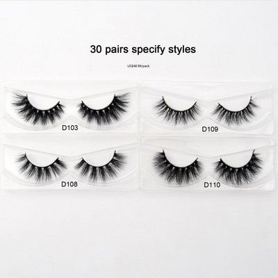 Visofree 30/40/100 perechi de gene 3D de nurcă, fără cruzime, realizate manual, gene false de nurcă, gene false, machiaj, gene false