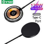 120 W-os mágneses vezeték nélküli töltő iPhone 14 Plus / 14 Pro Max / 13 Pro / 13 Mini / 12 Mini gyorstöltős ajándék mágneses gyűrűhöz