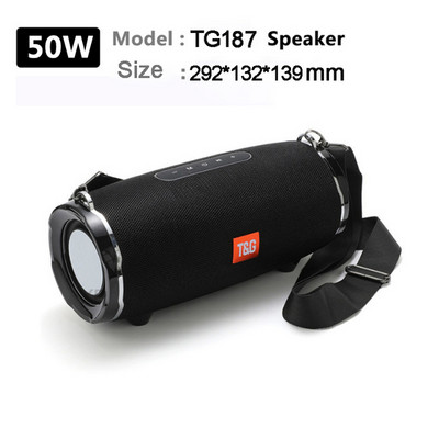 Popularno prodavani 50W TG187 bežični bluetooth prijenosni zvučnik stereo subwoofer TWS glazbeni centar može reproducirati zvuk dugo