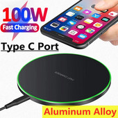100 W juhtmevaba laadija alus iPhone 14 13 12 11 Pro Max induktsioon kiirlaadimisjaam Samsung Xiaomi Qi laadijatele