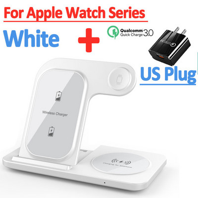 Suport de încărcare fără fir rapid de 100W pentru iPhone 14 13 12 11 Pro XS XR X 8 Apple Watch 8 7 SE 6 Airpods Pro 3 în 1 Stație de încărcare