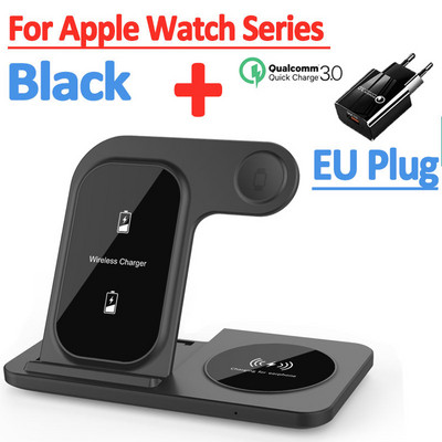 Stație de andocare pentru încărcător fără fir rapid de 100W pentru iPhone 14 13 12 11 XS XR X 8 Apple Watch 8 7 6 SE 5 AirPods 3 Pro suport de încărcare