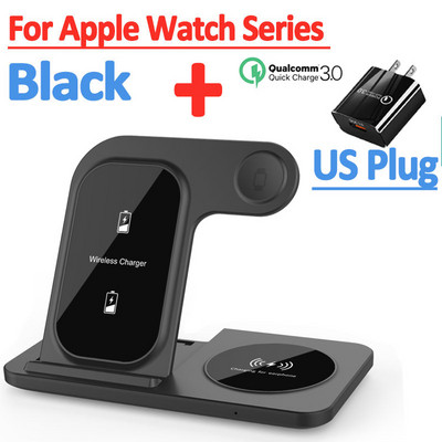 Stație de andocare pentru încărcător fără fir rapid de 100W pentru iPhone 14 13 12 11 XS XR X 8 Apple Watch 8 7 6 SE 5 AirPods 3 Pro suport de încărcare