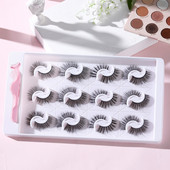 FJER umjetne trepavice 12 pari lepršavih, mekanih pramenova, prirodnih ukrštenih trepavica za višekratnu upotrebu, 3D trepavica od nerca, šminka za umjetne trepavice