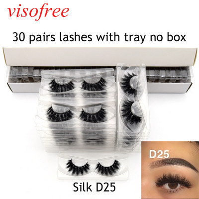Visofree 30 pari/lot trepavice od nerca Veleprodaja trepavica umjetne trepavice trepavice od umjetnog nerca ekstenzije trepavica bulk lashes Silk-D26
