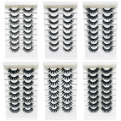 Paket prirodnih trepavica od nerca Veleprodaja 8 pari umjetnih umjetnih ekstenzija trepavica 3D umjetnih trepavica u punoj traci Set u rasutom stanju