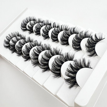 Πακέτο Natural Mink Lashes Παρτίδα Χονδρική πώληση 8 ζευγαριών Faux Fake Eyelash Extension 3D False Full Strip Βλεφαρίδες Σετ Μαζικά Προμήθειες