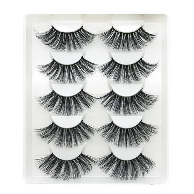 Paket prirodnih trepavica od nerca Veleprodaja 8 pari umjetnih umjetnih ekstenzija trepavica 3D umjetnih trepavica u punoj traci Set u rasutom stanju