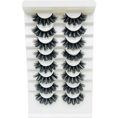 Paket prirodnih trepavica od nerca Veleprodaja 8 pari umjetnih umjetnih ekstenzija trepavica 3D umjetnih trepavica u punoj traci Set u rasutom stanju