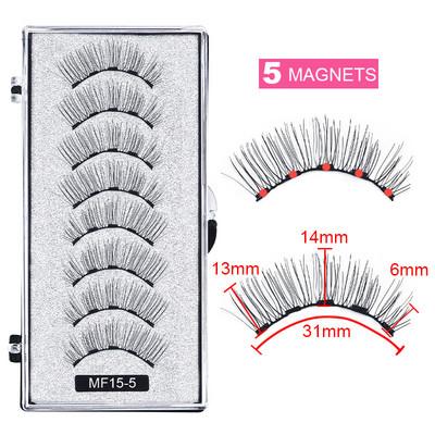 Gene magnetice 3D cu magneți Machiaj realizat manual Gene de nurcă Gene false extinse Gene false reutilizabile cu pensetă