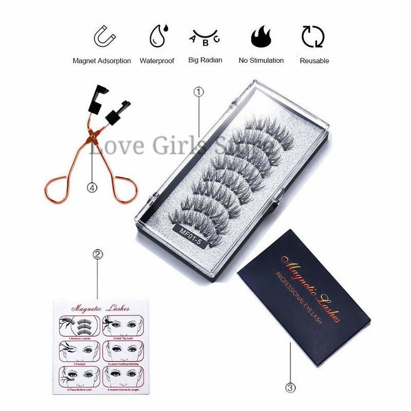 Gene magnetice 3D cu magneți Machiaj realizat manual Gene de nurcă Gene false extinse Gene false reutilizabile cu pensetă