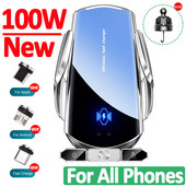 Încărcător fără fir pentru mașină, 100W, magnetic, automat, suport pentru telefon, cu inducție, pentru iPhone 14 13 X Samsung Xiaomi Încărcare rapidă