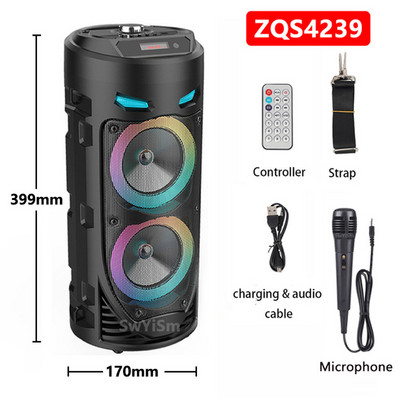 30W Bluetooth zvučnik bežični prijenosni stup velike snage stereo subwoofer bas zvučnici za zabavu s mikrofonom obiteljski karaoke USB