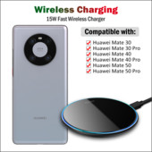 Brzi bežični punjač od 15 W za Huawei Mate 50 30 40 Pro Plus Qi bežični punjač s LED svjetlom