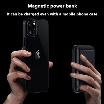 Φορτιστής κινητού τηλεφώνου 5000mAh Magnetic Wireless Power Bank για iPhone 12 13 Pro Max 12mini Εξωτερική βοηθητική μπαταρία