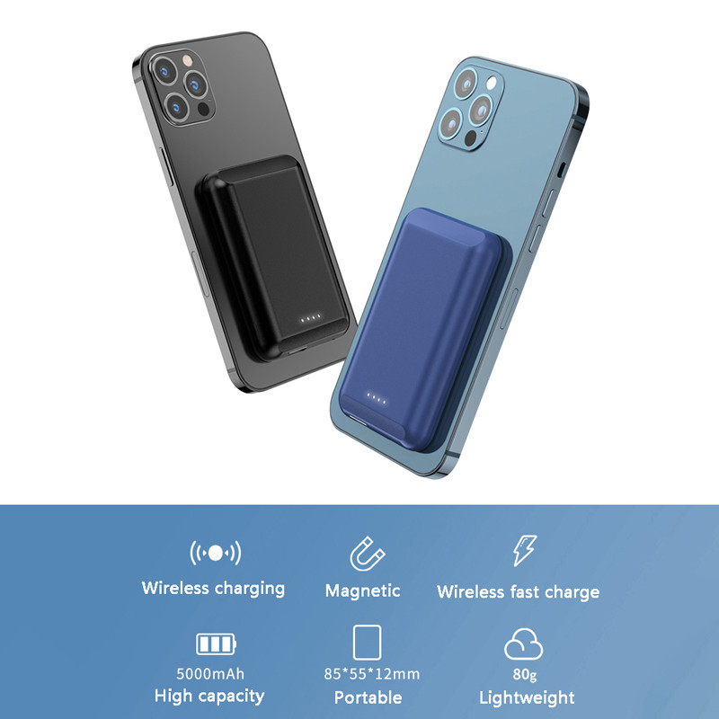 Încărcător de telefon mobil magnetic fără fir de 5000 mAh pentru iPhone 12 13 Pro Max 12mini Baterie auxiliară externă