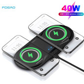 Încărcător rapid fără fir 2 în 1 40W pentru iPhone 14 13 12 11 XS XR X 8 Airpods Pro Pad de încărcare cu două locuri pentru Samsuang Galaxy S23 S22
