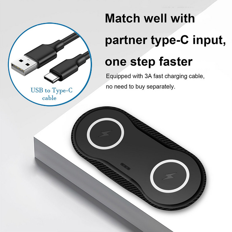 Încărcător rapid fără fir 2 în 1 40W pentru iPhone 14 13 12 11 XS XR X 8 Airpods Pro Pad de încărcare cu două locuri pentru Samsuang Galaxy S23 S22