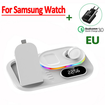 Suport de încărcare fără fir 4 în 1 30W pentru iPhone 14 13 12 Samsung Apple Watch Airpods iWatch Stație de andocare de încărcare rapidă pliabilă