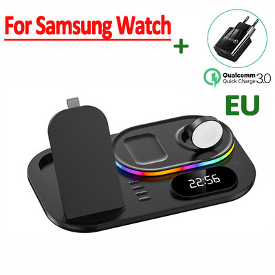 Suport de încărcare fără fir 4 în 1 30W pentru iPhone 14 13 12 Samsung Apple Watch Airpods iWatch Stație de andocare de încărcare rapidă pliabilă