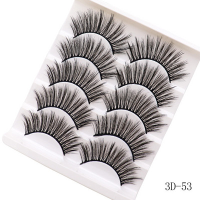 5 pari višeslojnih umjetnih trepavica Lepršave trepavice za volumen 3D slojeviti učinak Višekratna upotreba Umjetne trepavice jednostavne za nanošenje Umjetne trepavice