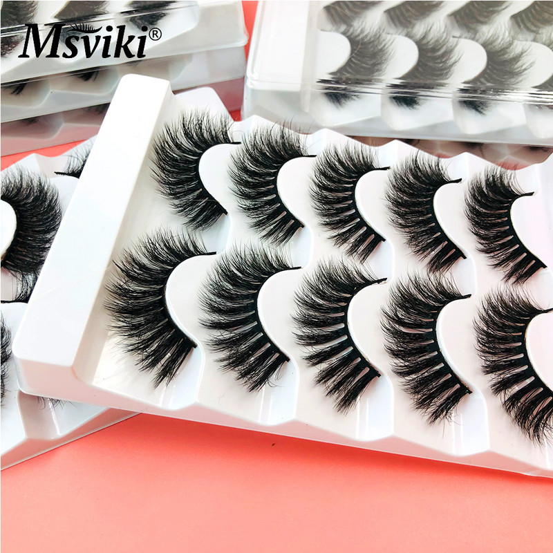 Wispy 5 perechi cutii de gene de nurcă 3D naturale Ambalare Gene false 5D reutilizabile Vânzare cu ridicata în vrac Instrument de machiaj pentru gene de nurcă pufoasă