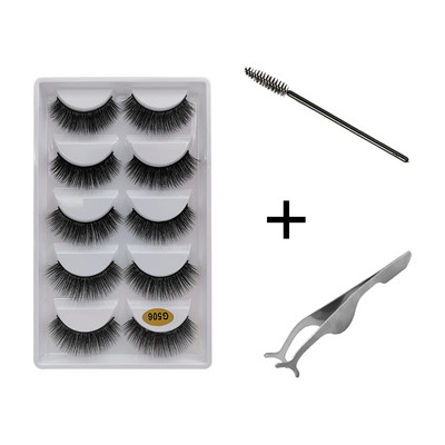 5/10 Ζεύγη απαλές παχιές βλεφαρίδες 3D Mink Ψεύτικες βλεφαρίδες Φυσικές δραματικές μακριές βλεφαρίδες Extension μακιγιάζ χειροποίητες 3D βλεφαρίδες