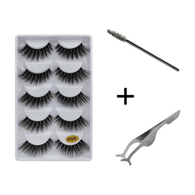 5/10 Ζεύγη απαλές παχιές βλεφαρίδες 3D Mink Ψεύτικες βλεφαρίδες Φυσικές δραματικές μακριές βλεφαρίδες Extension μακιγιάζ χειροποίητες 3D βλεφαρίδες