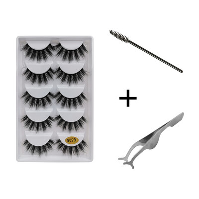 5/10 Ζεύγη απαλές παχιές βλεφαρίδες 3D Mink Ψεύτικες βλεφαρίδες Φυσικές δραματικές μακριές βλεφαρίδες Extension μακιγιάζ χειροποίητες 3D βλεφαρίδες